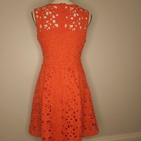 EUC Jessica Simpson Sleeveless Lace Dress In Coral - Picture 2 of 4